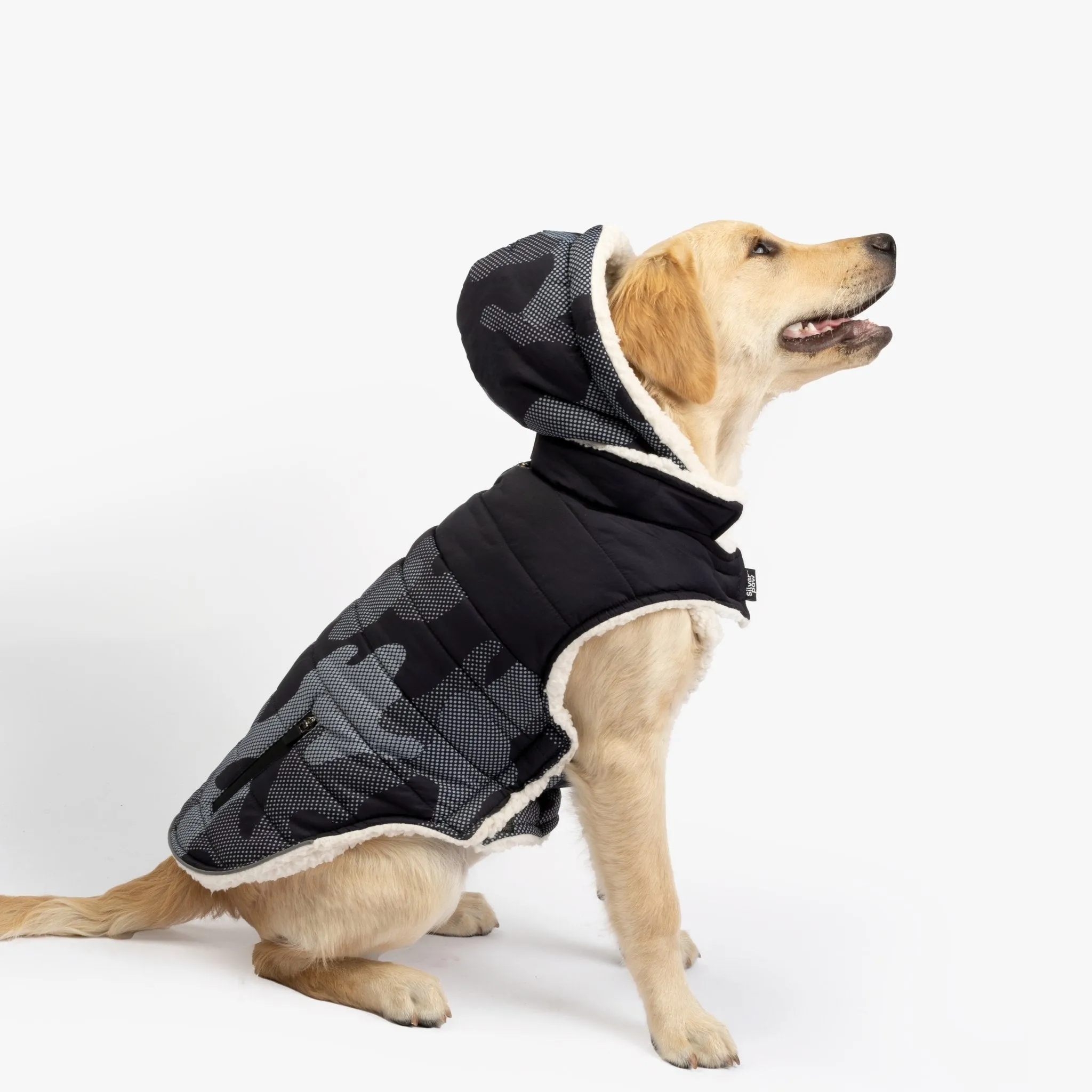 🐶 Marley Dog Jacket – Blue | Easy-Fit Winter Coat with Removable Hood & Sherpa Lining