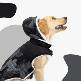 🐶 Marley Dog Jacket – Blue | Easy-Fit Winter Coat with Removable Hood & Sherpa Lining