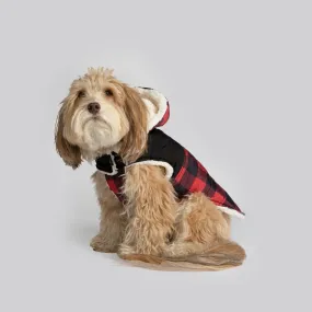 🐶 Marley Dog Jacket – Red | Cozy Winter Coat with Removable Hood & Sherpa Lining