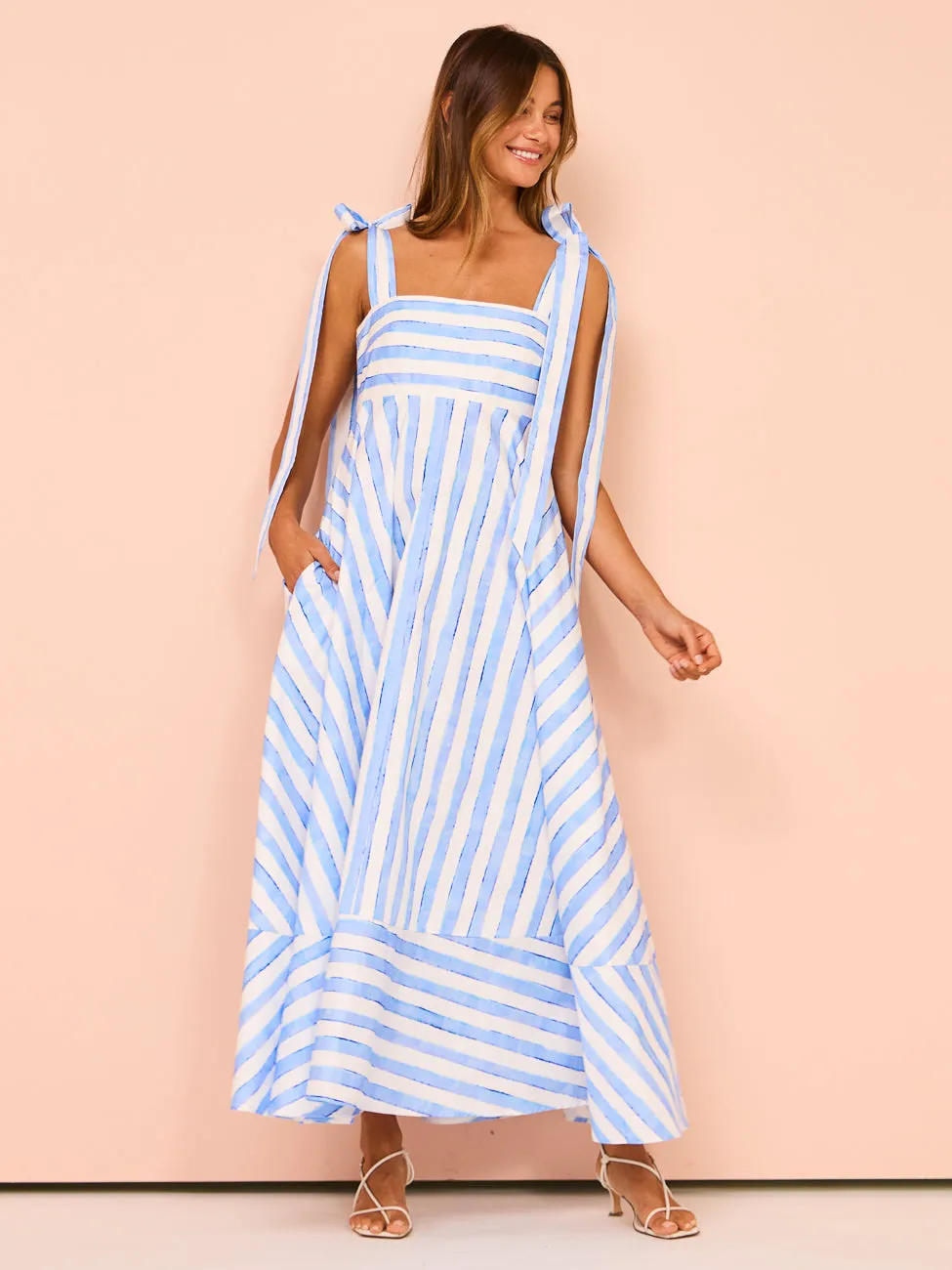 Aston Studio Pippa Dress in Lapis Stripe