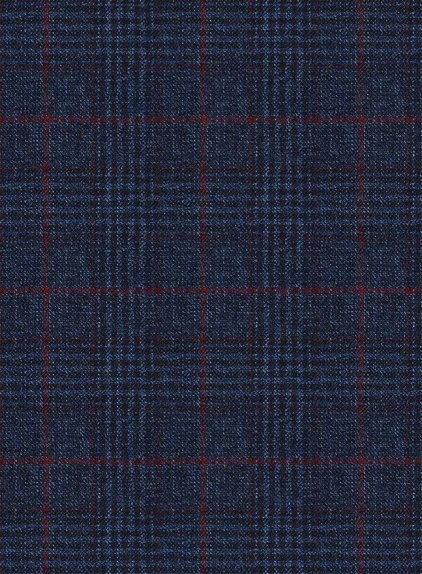 Italian Flick Dark Blue Checks Flannel Jacket