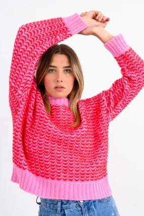 Lili Sidonio Pink Knitted Cropped Sweater