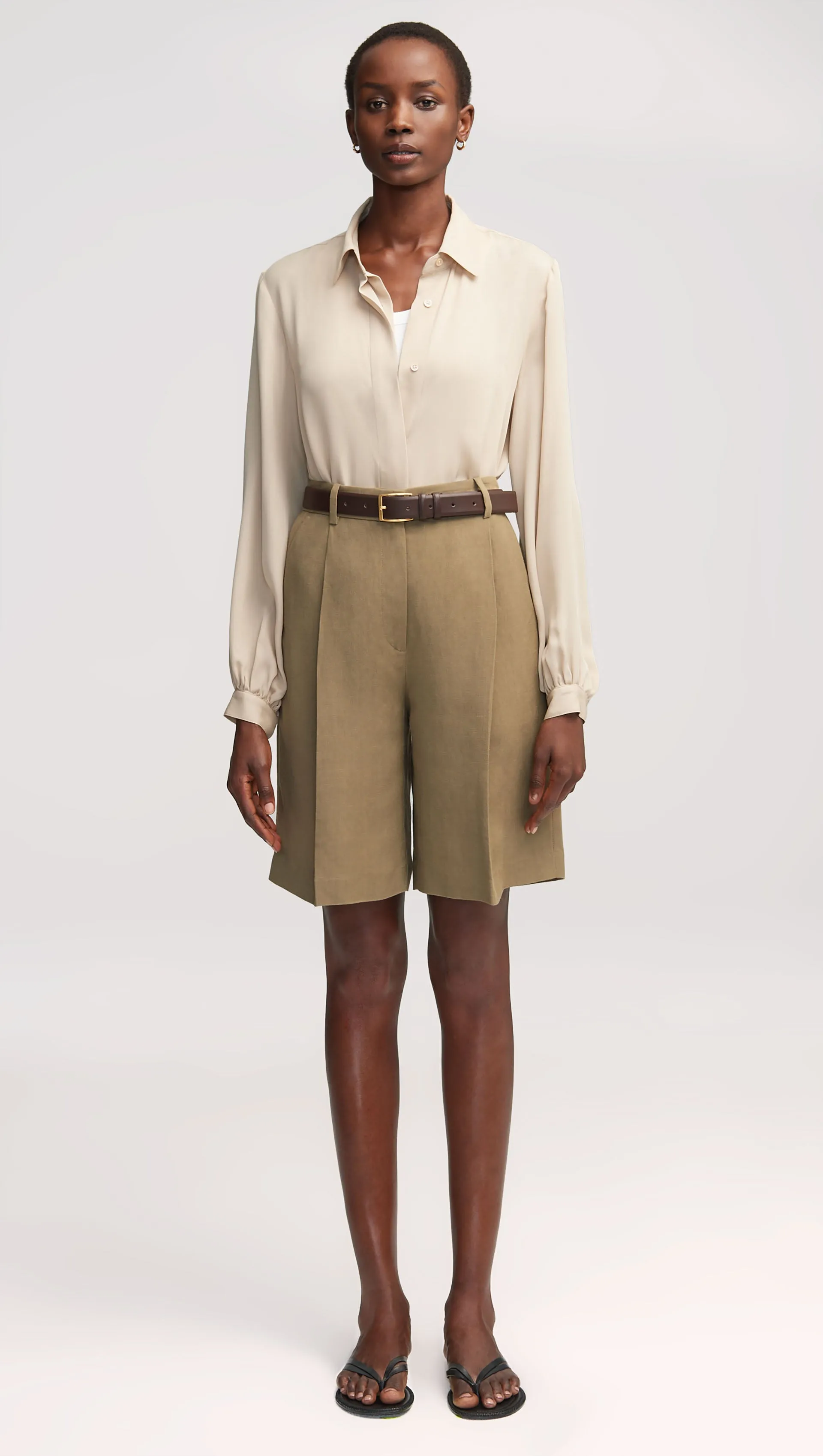 Vesey Blouse in Double Georgette | Sand