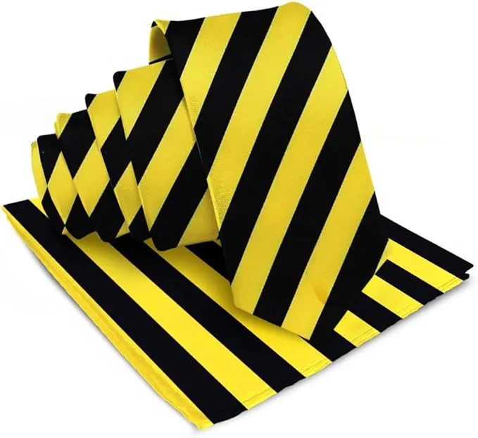 Vittorio Farina Men's Striped Satin Necktie & Pocket Square
